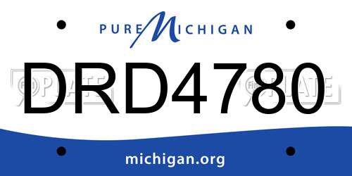 DRD4780 Michigan License Plate