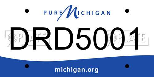 DRD5001 Michigan License Plate