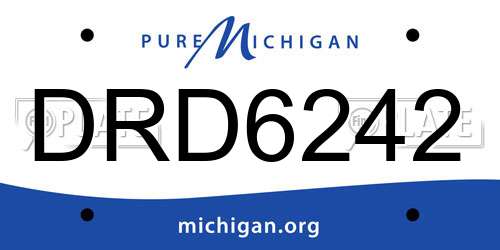 DRD6242 Michigan License Plate
