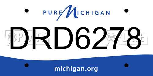 DRD6278 Michigan License Plate