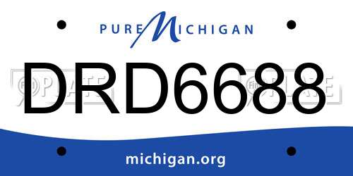 DRD6688 Michigan License Plate