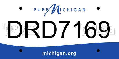 DRD7169 Michigan License Plate