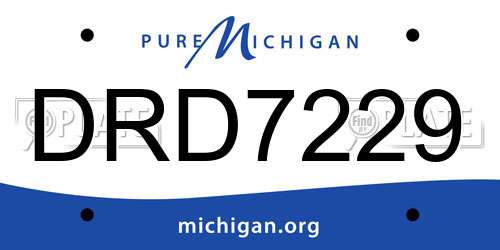 DRD7229 Michigan License Plate