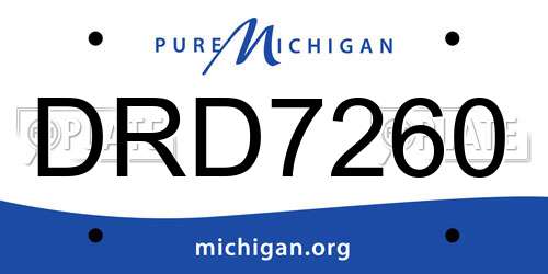 DRD7260 Michigan License Plate