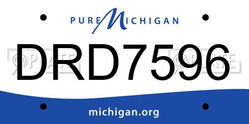 DRD7596 Michigan License Plate