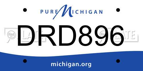 DRD896 Michigan License Plate
