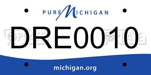 DRE0010 Michigan License Plate