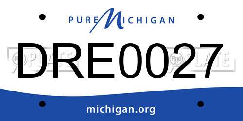 DRE0027 Michigan License Plate