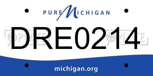 DRE0214 Michigan License Plate