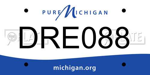 DRE088 Michigan License Plate