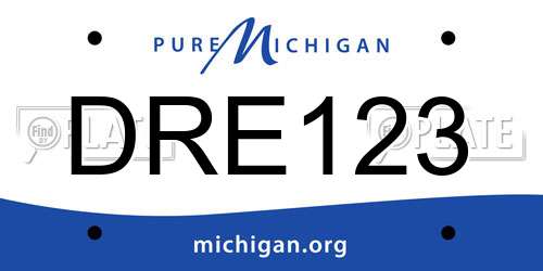 DRE123 Michigan License Plate