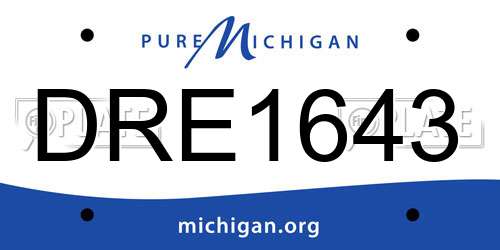 DRE1643 Michigan License Plate