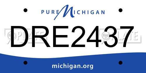 DRE2437 Michigan License Plate