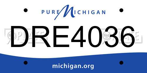DRE4036 Michigan License Plate