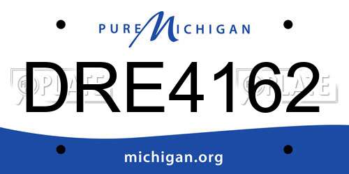 DRE4162 Michigan License Plate