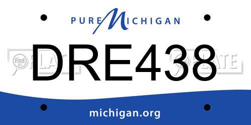 DRE438 Michigan License Plate