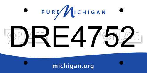 DRE4752 Michigan License Plate