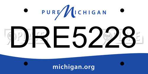 DRE5228 Michigan License Plate