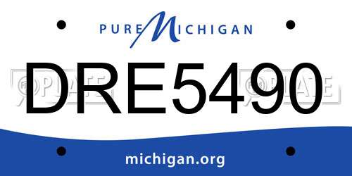 DRE5490 Michigan License Plate