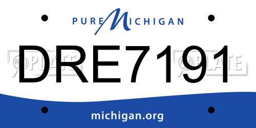 DRE7191 Michigan License Plate