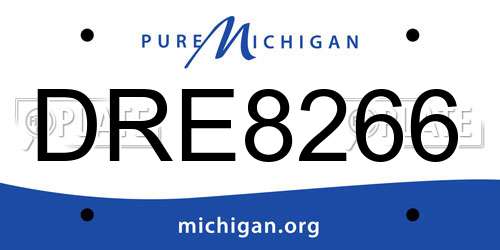 DRE8266 Michigan License Plate