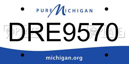 DRE9570 Michigan License Plate