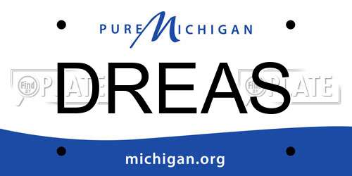 DREAS Michigan License Plate