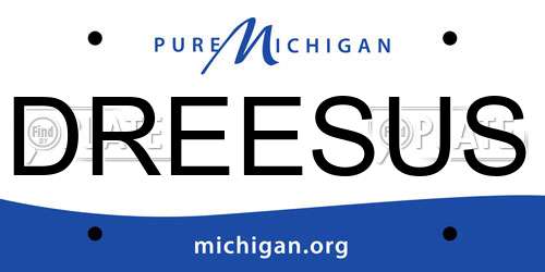 DREESUS Michigan License Plate