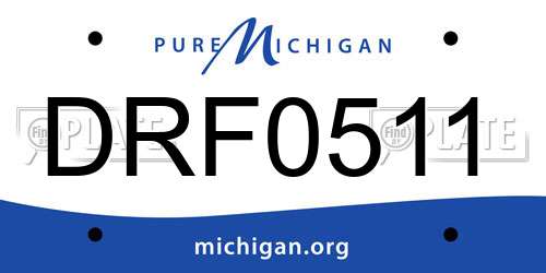 DRF0511 Michigan License Plate