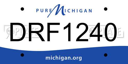 DRF1240 Michigan License Plate