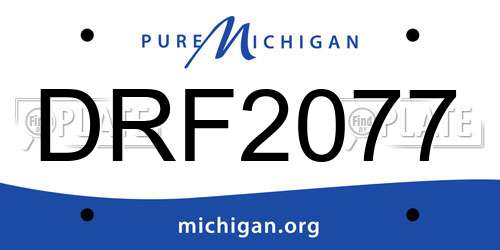 DRF2077 Michigan License Plate