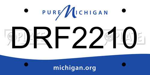 DRF2210 Michigan License Plate