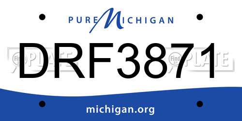 DRF3871 Michigan License Plate