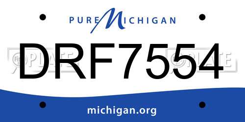 DRF7554 Michigan License Plate