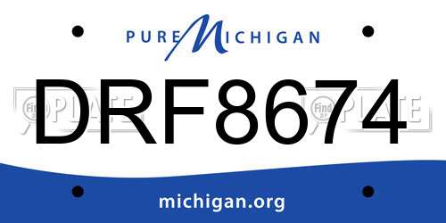 DRF8674 Michigan License Plate