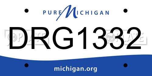 DRG1332 Michigan License Plate