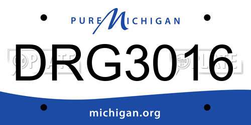 DRG3016 Michigan License Plate