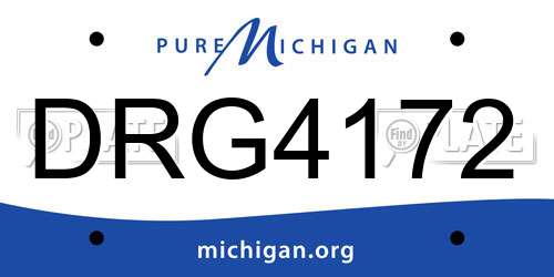 DRG4172 Michigan License Plate