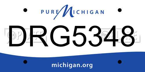 DRG5348 Michigan License Plate