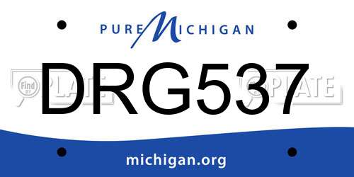 DRG537 Michigan License Plate
