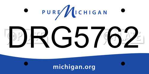 DRG5762 Michigan License Plate
