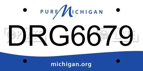 DRG6679 Michigan License Plate