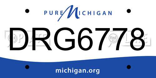 DRG6778 Michigan License Plate