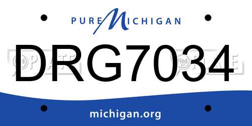 DRG7034 Michigan License Plate