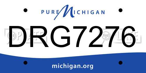 DRG7276 Michigan License Plate