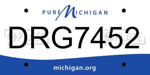 DRG7452 Michigan License Plate