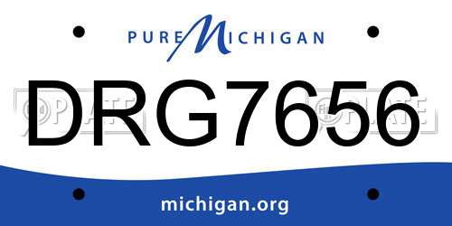 DRG7656 Michigan License Plate