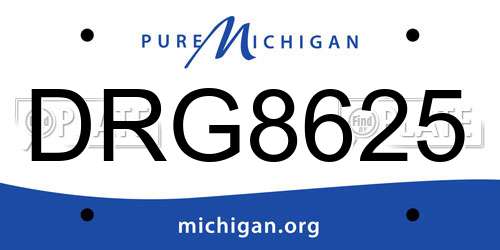 DRG8625 Michigan License Plate