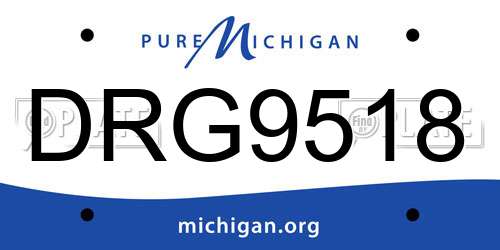 DRG9518 Michigan License Plate