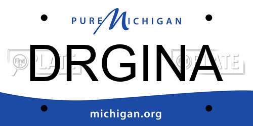 DRGINA Michigan License Plate